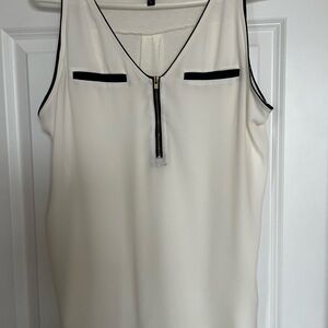 Express Ivory Tank with Black Accents